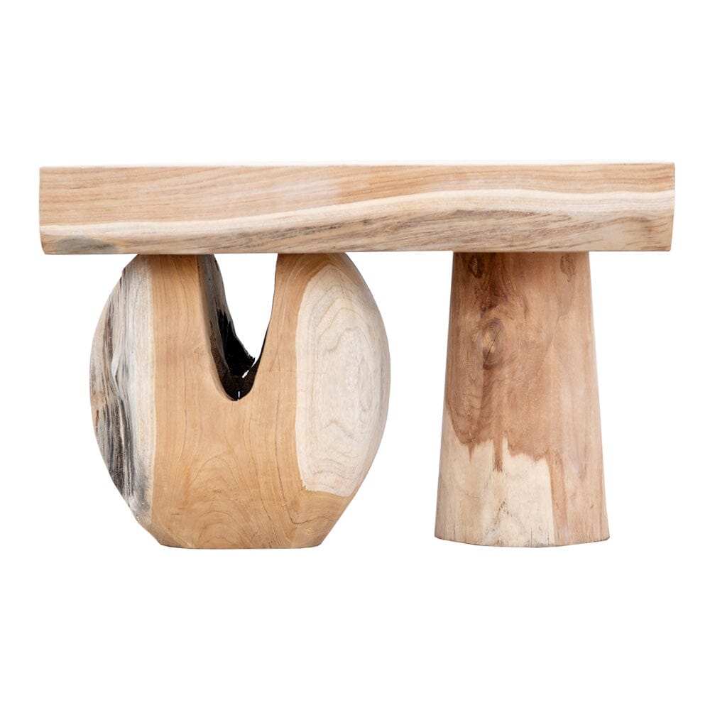 Abstract Teak Side Table