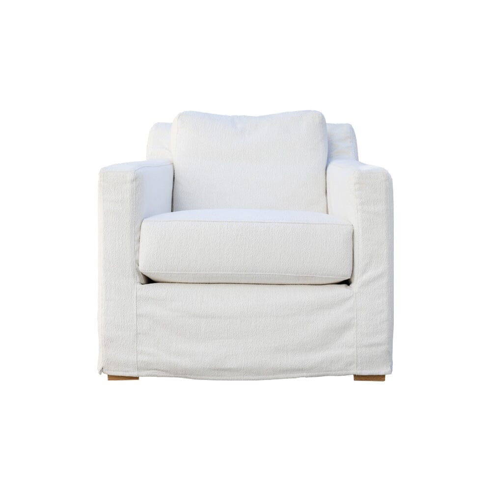 Slip Cover Club Chair - White Boucle