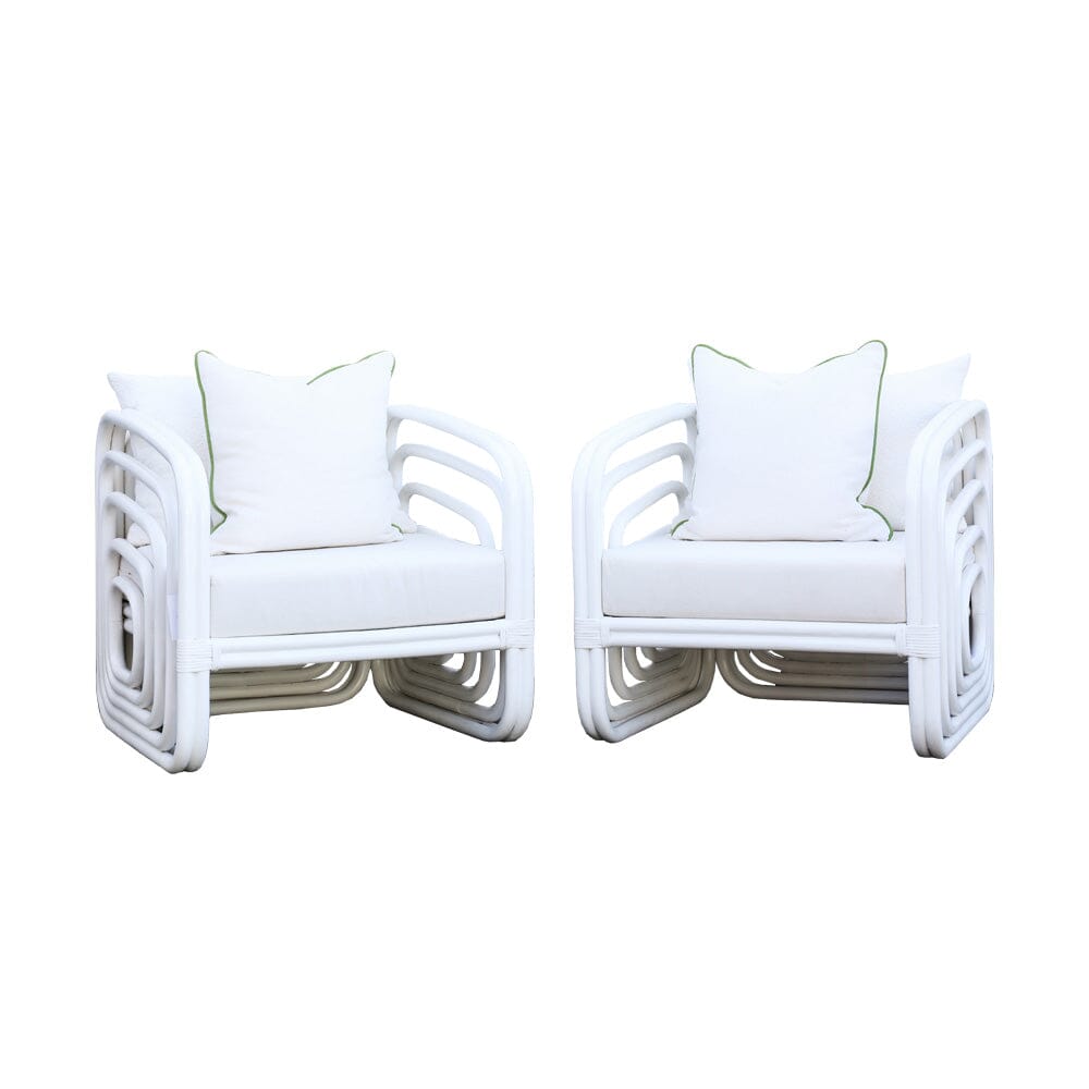 White Cube Arm Chairs