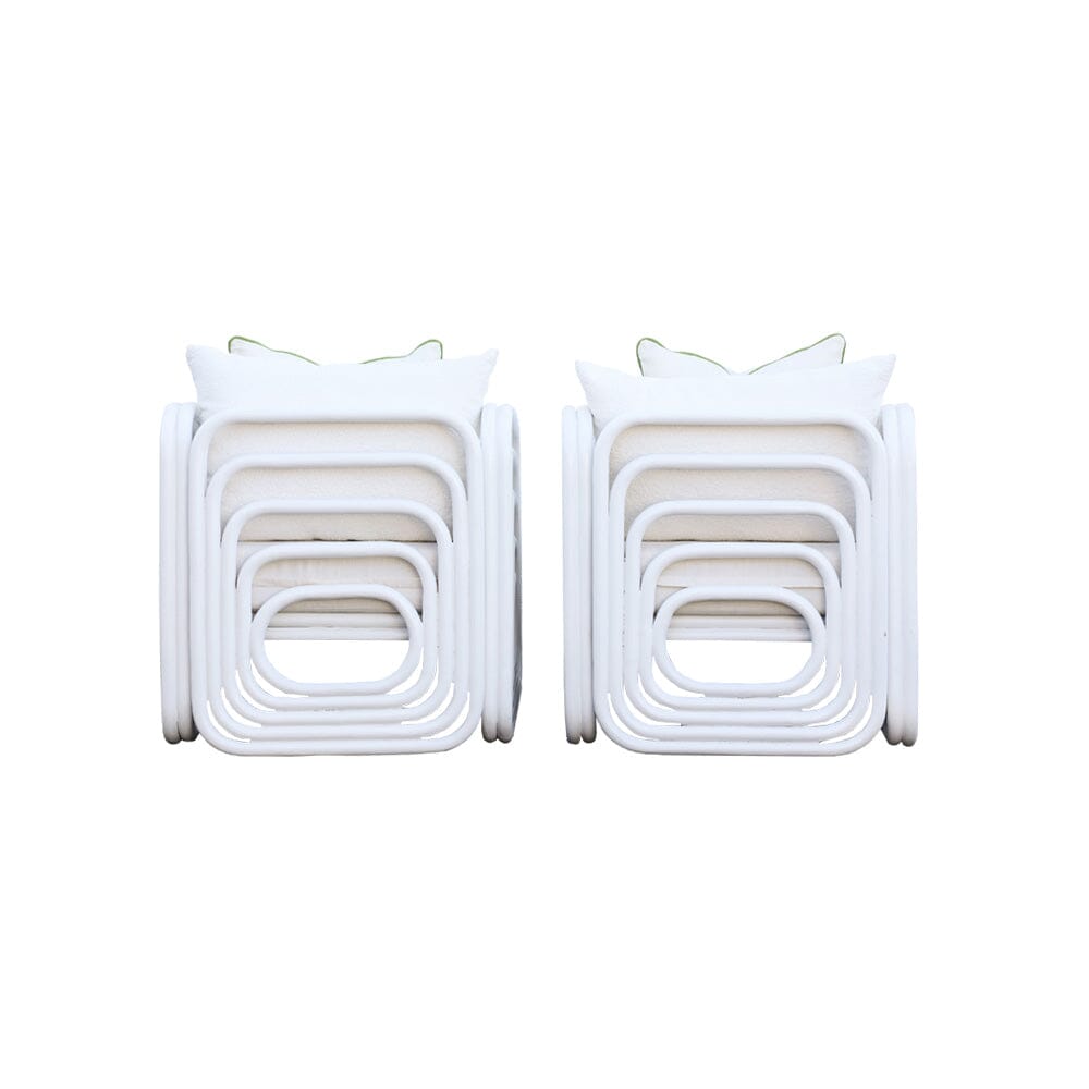 White Cube Arm Chairs